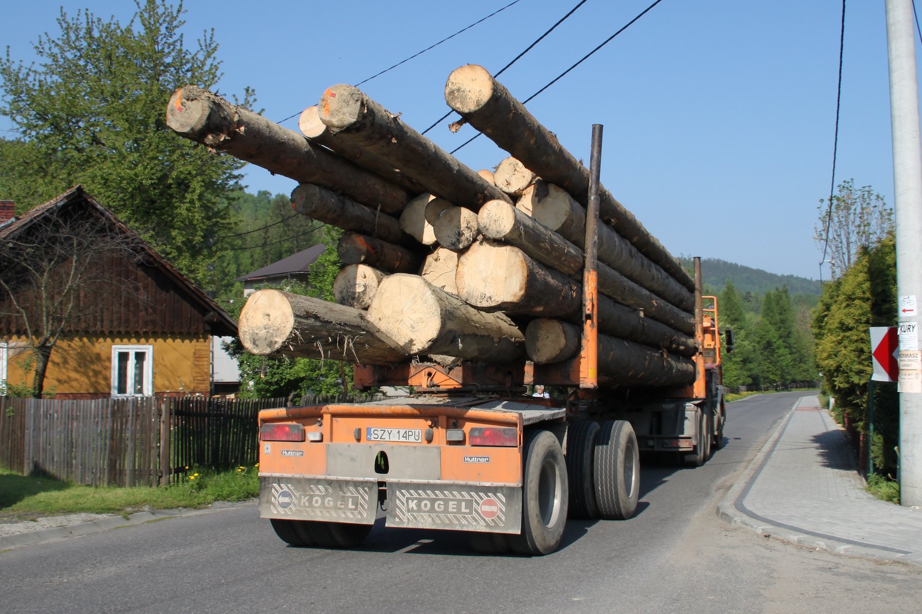 Transport drewna ciężarówką